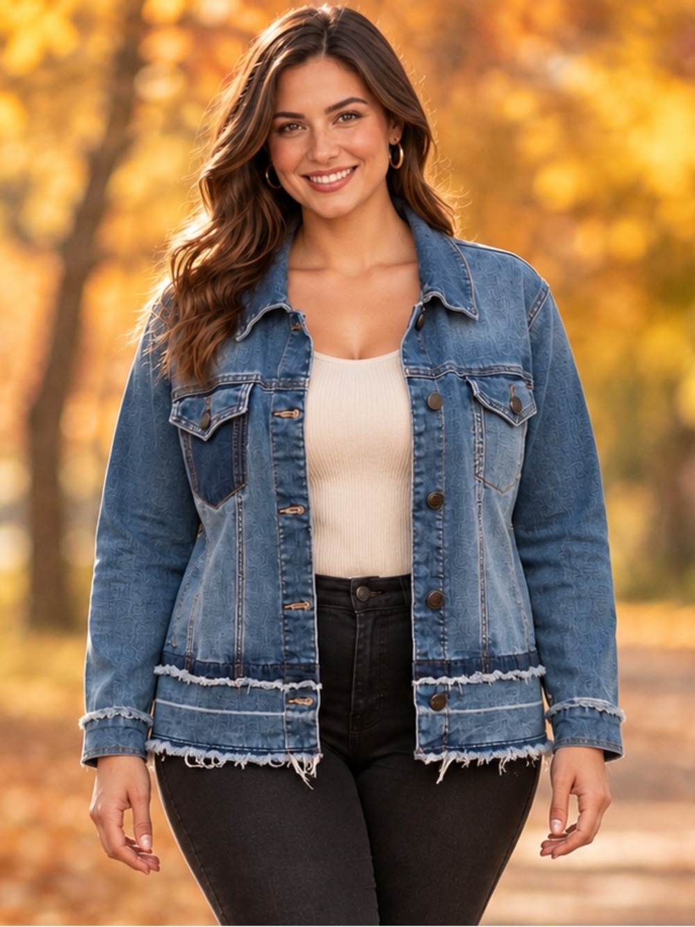 Lane Bryant Two-Tone Denim Jacket